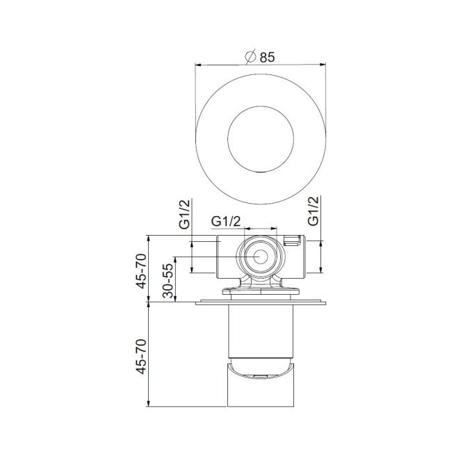 Встраиваемый cмеситель для ванны и душа Webert One-B NB880101015 хром глянцевый