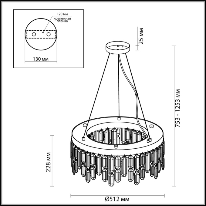 Люстра E14 6*40W DAKISA HALL ODL22 629 ODEON LIGHT 4985/6, схема товара Люстра E14 6*40W DAKISA HALL ODL22 629 ODEON LIGHT 4985/6, схема товара