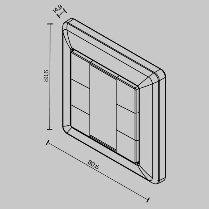 Кнопочная настенная панель 6-ти клавишная DALI, 721045, изображение 3 Кнопочная настенная панель 6-ти клавишная DALI, 721045, изображение 3