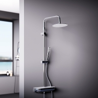 Душевая система Damixa Scandinavian Pure 936780000 стойка с тропическим душем, смесителем, хром Душевая система Damixa Scandinavian Pure 936780000 стойка с тропическим душем, смесителем, хром