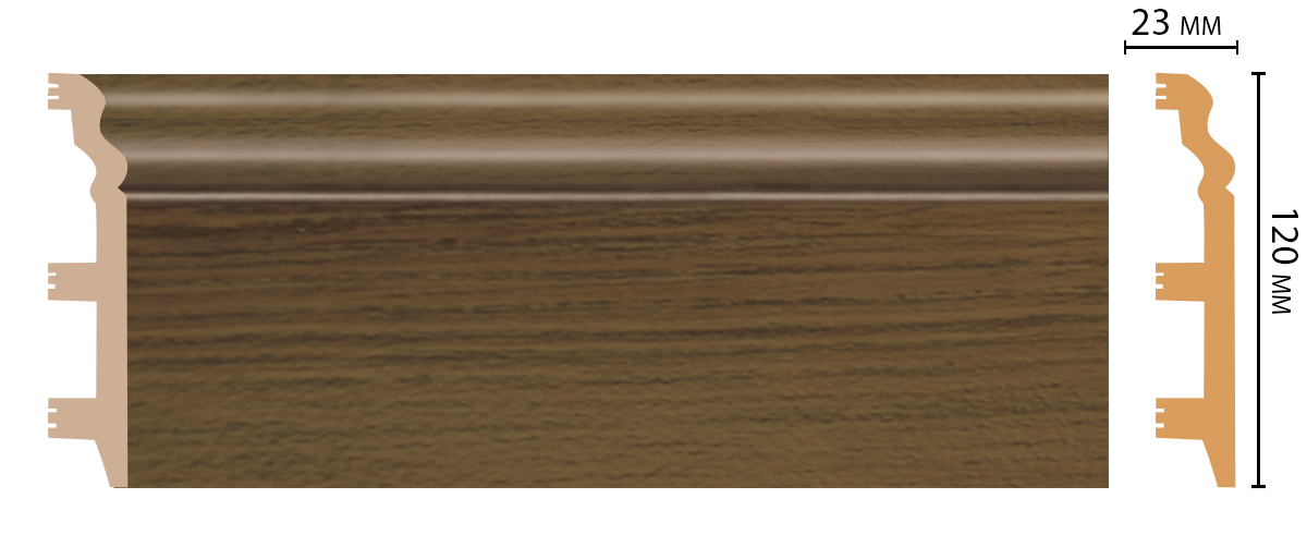 Плинтус напольный Decomaster D233-88 ШК/8, 120x23x2400 мм Плинтус напольный Decomaster D233-88 ШК/8, 120x23x2400 мм