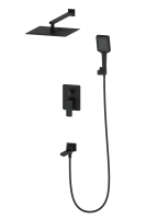 Душевой комплект со смесителем Wonzon & Woghand Edge WW-88939003-MB черный матовый встраиваемый Душевой комплект со смесителем Wonzon & Woghand Edge WW-88939003-MB черный матовый встраиваемый