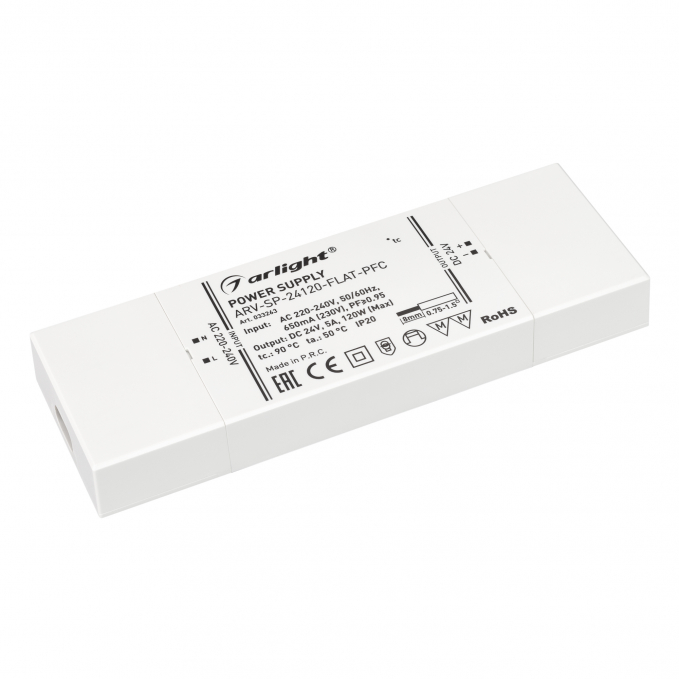 Блок питания ARV-SP-24120-FLAT-PFC (24V, 5A, 120W), Arlight, 033263, изображение 1