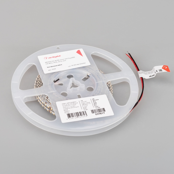 Светодиодная лента MICROLED-M182-4mm 24V Day4000 (10 W/m, IP20, 2216, 5m), Arlight, 037817, изображение 3 Светодиодная лента MICROLED-M182-4mm 24V Day4000 (10 W/m, IP20, 2216, 5m), Arlight, 037817, изображение 3