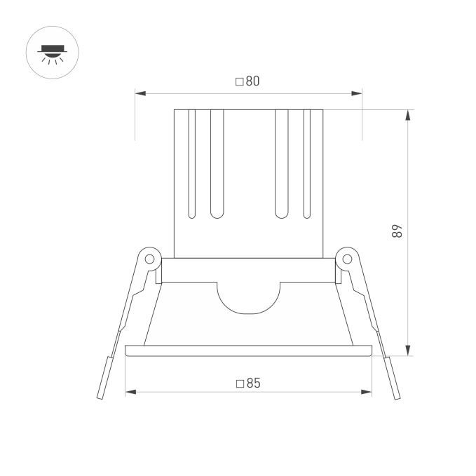 Светильник MS-FLOW-BUILT-S85x85-12W Warm3000 (WH, 55 deg, 230V), Arlight, 055918, изображение 2