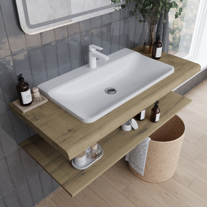 Мебельная раковина Madera Solo 4680173710447 80 см белая глянцевая Мебельная раковина Madera Solo 4680173710447 80 см белая глянцевая