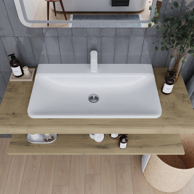 Мебельная раковина Madera Solo 4680173710447 80 см белая глянцевая Мебельная раковина Madera Solo 4680173710447 80 см белая глянцевая