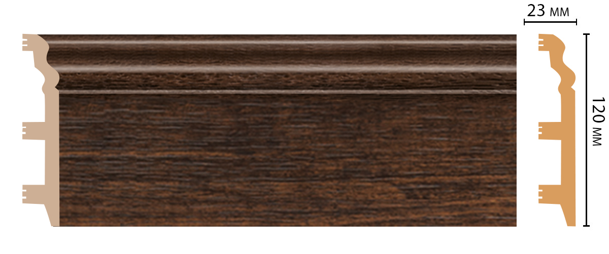 Плинтус напольный Decomaster D233-966ДМ, 120x23x2400 мм