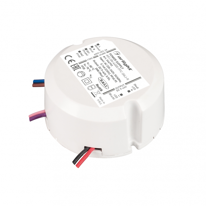 Блок питания ARJ-SN-44500-PFC-DALI-R (20W, 9-40V, 0.5A), Arlight, 046793, изображение 1 Блок питания ARJ-SN-44500-PFC-DALI-R (20W, 9-40V, 0.5A), Arlight, 046793, изображение 1