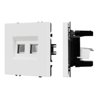 Механизм сдвоенной телефонной розетки SCT-NOBE-MTL2-SFPL-WH (RJ-11, 4C), Arlight, 054308