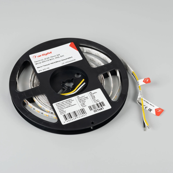 Светодиодная лента UL-A140-10mm 24V White-MIX (15 W/m, IP20, 5m), Arlight, 057681, изображение 4 Светодиодная лента UL-A140-10mm 24V White-MIX (15 W/m, IP20, 5m), Arlight, 057681, изображение 4