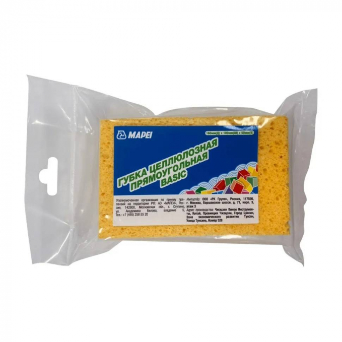 Губка целлюлозная прямоугольная Mapei Basic, 160х100х50 мм Губка целлюлозная прямоугольная Mapei Basic, 160х100х50 мм