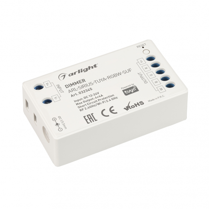 Диммер ARL-SIRIUS-TUYA-RGBW-SUF (12-24V, 4x4A, 2.4G), Arlight, 032345, изображение 1 Диммер ARL-SIRIUS-TUYA-RGBW-SUF (12-24V, 4x4A, 2.4G), Arlight, 032345, изображение 1