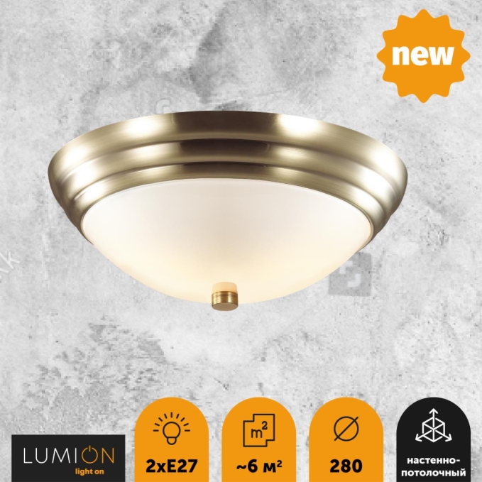 Настеннопотолочный светильник E27 2*60W 220V KAYLA VINTAGE LN26 122 LUMION 5262/2C, фото на цветном фоне 2 Настеннопотолочный светильник E27 2*60W 220V KAYLA VINTAGE LN26 122 LUMION 5262/2C, фото на цветном фоне 2