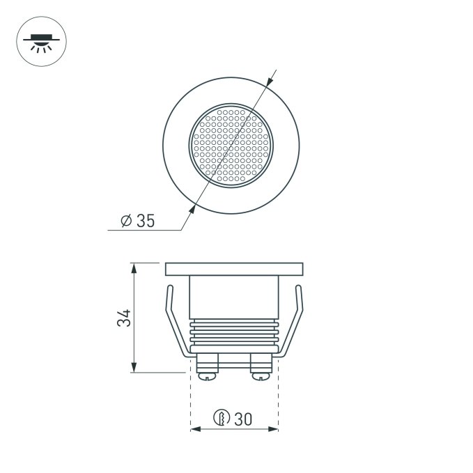 Светодиодный светильник LTM-R35WH 1W White 30deg, Arlight, 020751 Светодиодный светильник LTM-R35WH 1W White 30deg, Arlight, 020751