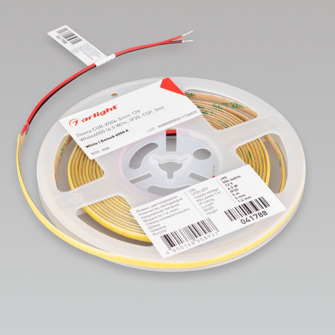 Светодиодная лента COB-X504-5mm 12V White6000 (6.5 W/m, IP20, CSP, 5m), Arlight, 041788, изображение 5 Светодиодная лента COB-X504-5mm 12V White6000 (6.5 W/m, IP20, CSP, 5m), Arlight, 041788, изображение 5