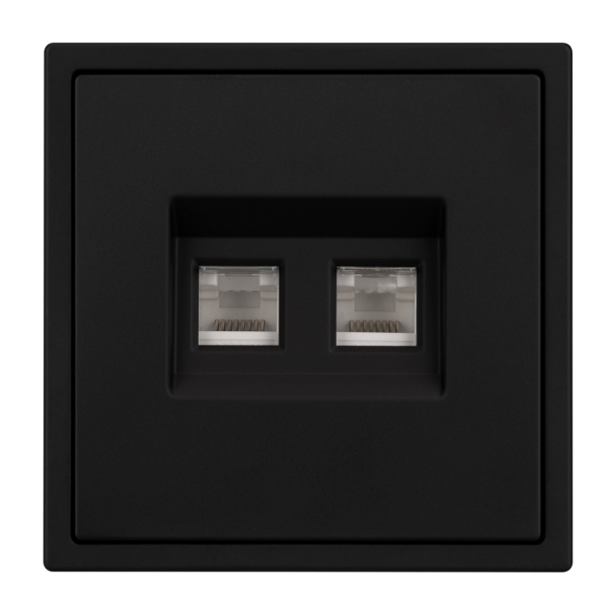 Механизм сдвоенной телефонной розетки SCT-NOBE-MTL2-SFPL-BK (RJ-11, 4C), Arlight, 054309, изображение 3 Механизм сдвоенной телефонной розетки SCT-NOBE-MTL2-SFPL-BK (RJ-11, 4C), Arlight, 054309, изображение 3