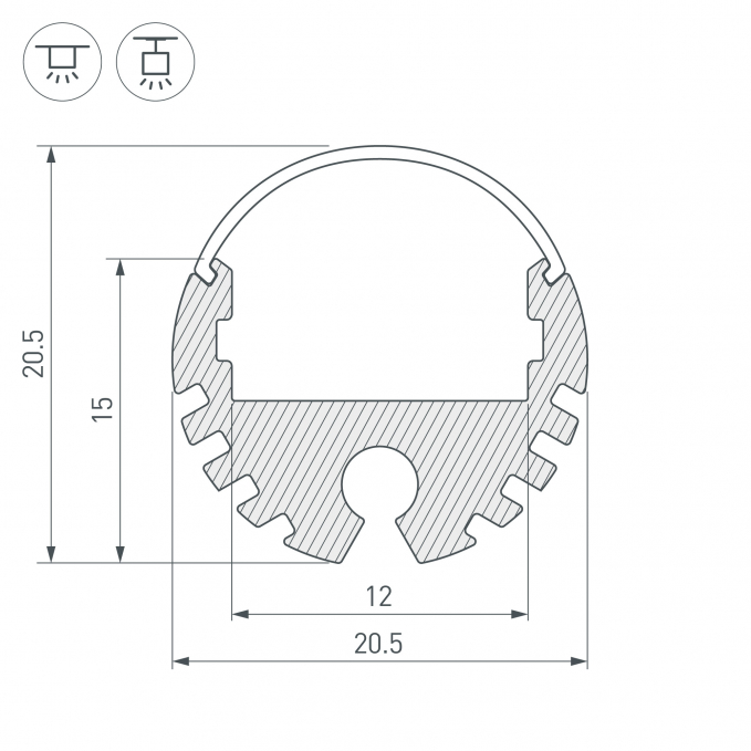Профиль ROUND-D20-2000 ANOD, Arlight, 040645, изображение 4 Профиль ROUND-D20-2000 ANOD, Arlight, 040645, изображение 4