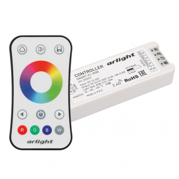 Контроллер SMART-RGB-SET-RING (12-24V, 3x3A, ПДУ 2.4G), Arlight, 034807, изображение 1