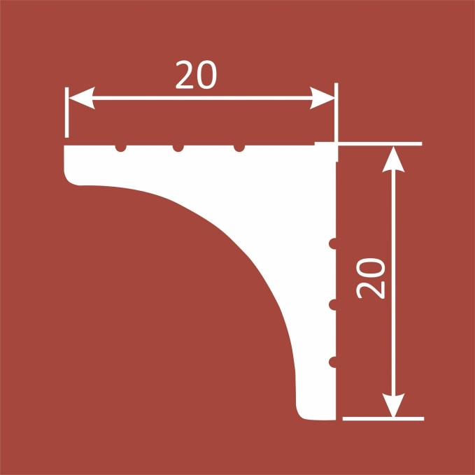 Карниз Cosca Decor KX021, 20х20x2000 мм, Экополимер