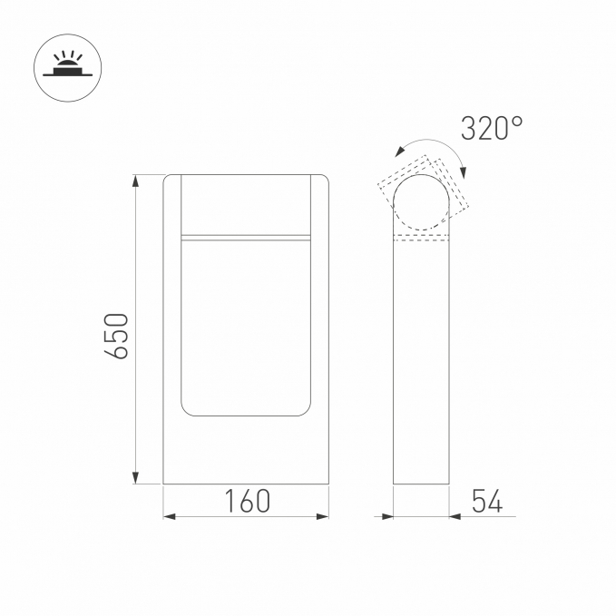 Светильник LGD-PATH-FRAME-ROTARY-H650-6W Warm3000 (GR, 111 deg, 230V), Arlight, 029436(1), изображение 6