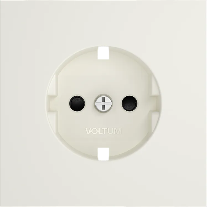 Накладка для розетки с заземлением и защитными шторками, S70 (хлопок), Voltum, VLS000713