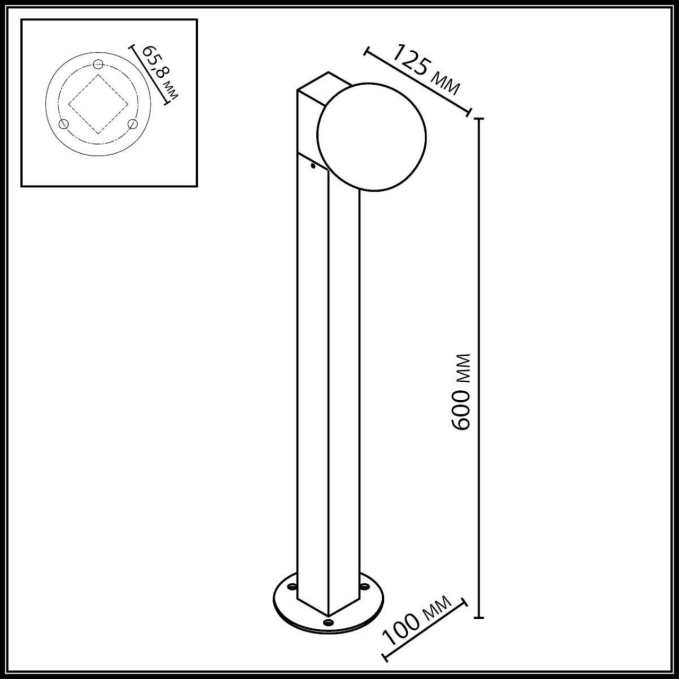Светильник IP65 1*G9 LED*5W 220-240V VIVA NATURE ODL25 671 ODEON LIGHT 7124/1G, схема товара Светильник IP65 1*G9 LED*5W 220-240V VIVA NATURE ODL25 671 ODEON LIGHT 7124/1G, схема товара