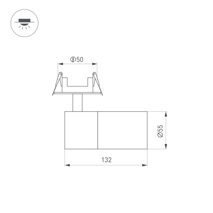 Светильник LGD-ARTEMIS-BUILT-FLAP-R55-12W Day4000 (BK, 8-80 deg, 230V), Arlight, 051795, изображение 3 Светильник LGD-ARTEMIS-BUILT-FLAP-R55-12W Day4000 (BK, 8-80 deg, 230V), Arlight, 051795, изображение 3