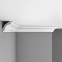 Карниз, плинтус потолочный гладкий Decomaster DP-213A, 80x85x2400 мм
