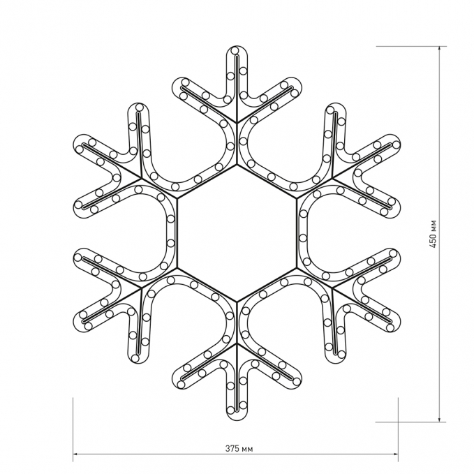 Фигура cветодиодная ARD-SNOWFLAKE-M7-450x375-108LED Warm (230V, 6.5W), Arlight, 025315, изображение 5 Фигура cветодиодная ARD-SNOWFLAKE-M7-450x375-108LED Warm (230V, 6.5W), Arlight, 025315, изображение 5
