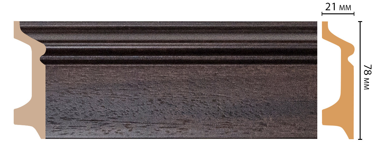 Плинтус напольный Decomaster D122-438AДМ, 78x21x2400 мм