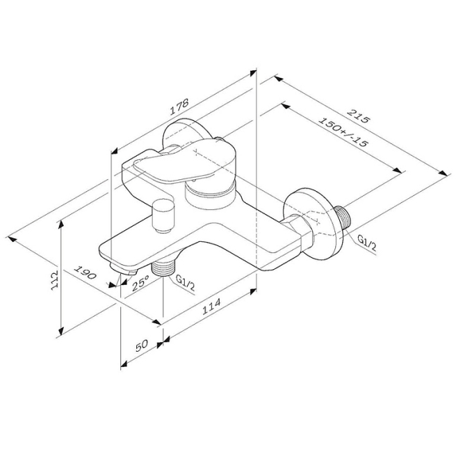 Смеситель для ванны и душа AM.PM X-Joy F85A10000 хром Смеситель для ванны и душа AM.PM X-Joy F85A10000 хром