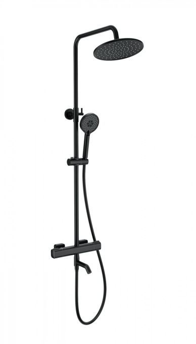 Душевая стойка со смесителем Wonzon & Woghand Stay 1 WW-B3051-A1-MB черная матовая с термостатом Душевая стойка со смесителем Wonzon & Woghand Stay 1 WW-B3051-A1-MB черная матовая с термостатом