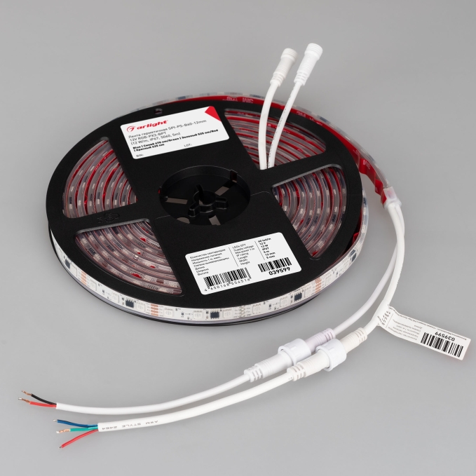 Светодиодная лента герметичная SPI-PS-B60-12mm 12V RGB-PX3-BPT (12 W/m, IP67, 5060, 5m), Arlight, 039599, изображение 3 Светодиодная лента герметичная SPI-PS-B60-12mm 12V RGB-PX3-BPT (12 W/m, IP67, 5060, 5m), Arlight, 039599, изображение 3