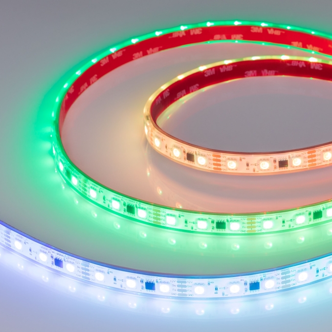 Светодиодная лента герметичная SPI-PS-B60-12mm 12V RGB-PX3-BPT (12 W/m, IP67, 5060, 5m), Arlight, 039599, изображение 4 Светодиодная лента герметичная SPI-PS-B60-12mm 12V RGB-PX3-BPT (12 W/m, IP67, 5060, 5m), Arlight, 039599, изображение 4
