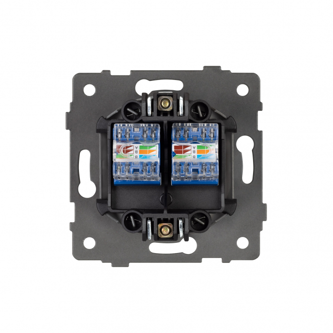 Механизм компьютерной розетки двойной SCT-MPC2-PL-GD-V (RJ-45, CAT6), Arlight, 049850, изображение 3 Механизм компьютерной розетки двойной SCT-MPC2-PL-GD-V (RJ-45, CAT6), Arlight, 049850, изображение 3