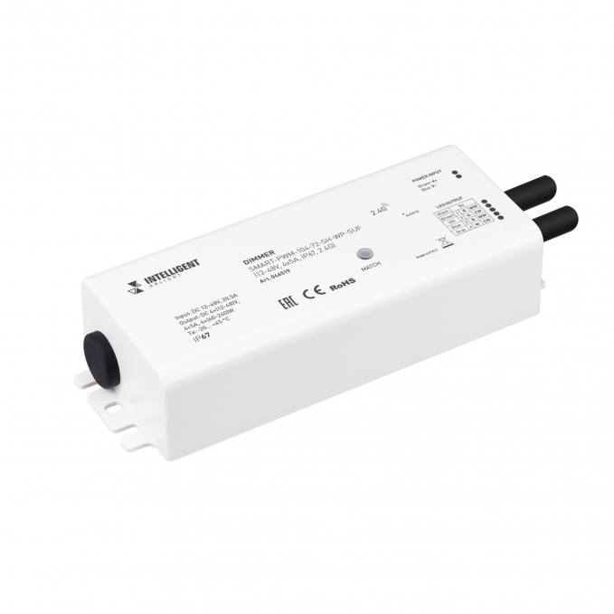 INTELLIGENT ARLIGHT Диммер SMART-PWM-104-72-SH-WP-SUF (12-48V, 4x5A, IP67, 2.4G), Arlight, 046519, изображение 1 INTELLIGENT ARLIGHT Диммер SMART-PWM-104-72-SH-WP-SUF (12-48V, 4x5A, IP67, 2.4G), Arlight, 046519, изображение 1