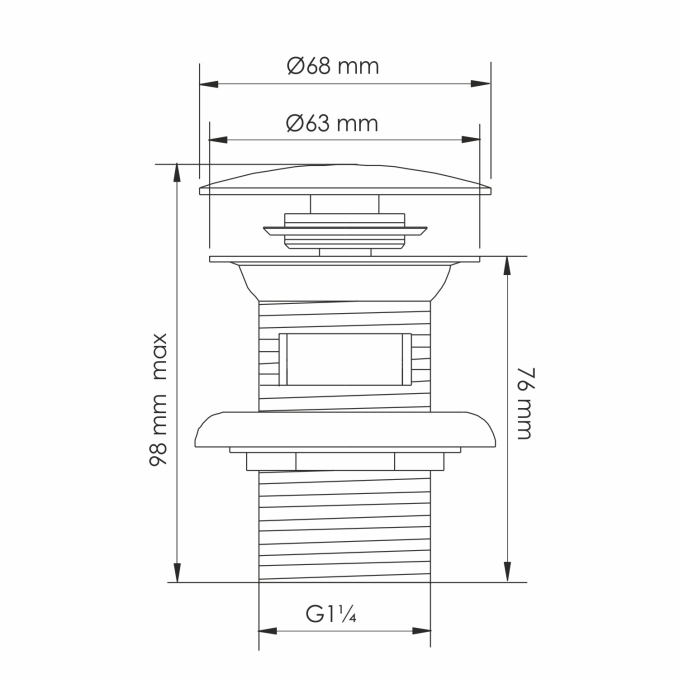 Донный клапан WasserKRAFT A344 Донный клапан WasserKRAFT A344