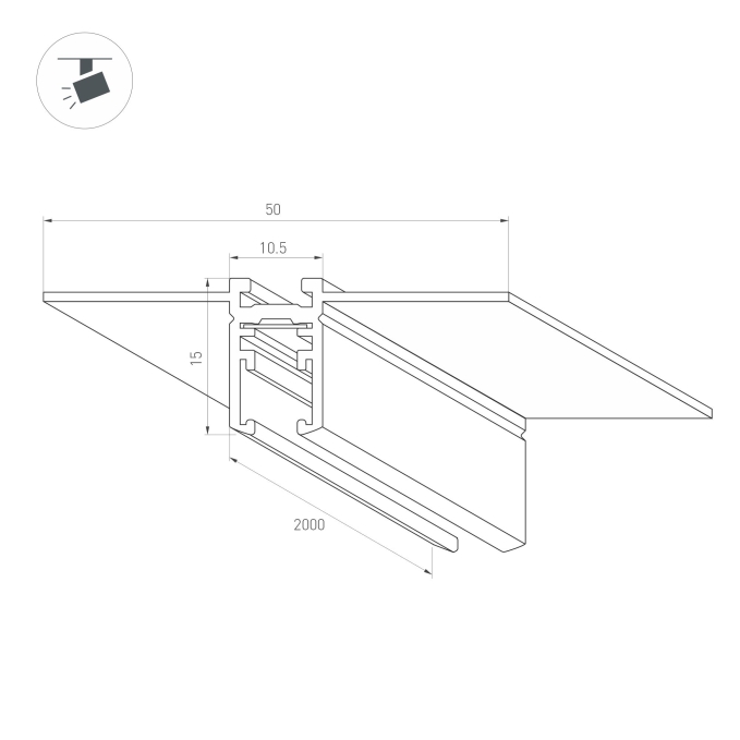 Трек встраиваемый MAG-MICROCOSM-TRACK-4115-FDW-2000 (WH), Arlight, 062719, изображение 2 Трек встраиваемый MAG-MICROCOSM-TRACK-4115-FDW-2000 (WH), Arlight, 062719, изображение 2