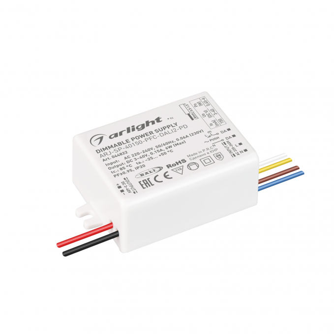 Блок питания ARJ-SP-40150-PFC-DALI2-PD (6W, 3-40V, 150mA), Arlight, 044822, изображение 1 Блок питания ARJ-SP-40150-PFC-DALI2-PD (6W, 3-40V, 150mA), Arlight, 044822, изображение 1