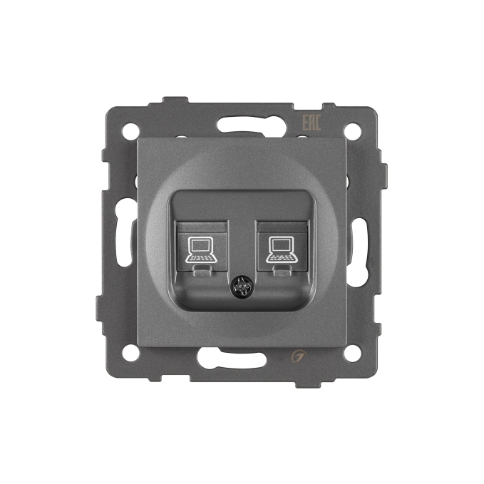 Механизм компьютерной розетки двойной SCT-MPC2-PL-GR-V (RJ-45, CAT6), Arlight, 049851, изображение 4 Механизм компьютерной розетки двойной SCT-MPC2-PL-GR-V (RJ-45, CAT6), Arlight, 049851, изображение 4