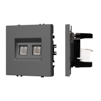 Механизм сдвоенной телефонной розетки SCT-NOBE-MTL2-SFPL-GR (RJ-11, 4C), Arlight, 054311