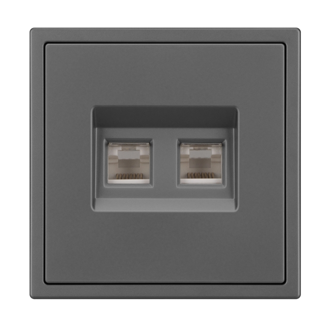 Механизм сдвоенной телефонной розетки SCT-NOBE-MTL2-SFPL-GR (RJ-11, 4C), Arlight, 054311, изображение 2 Механизм сдвоенной телефонной розетки SCT-NOBE-MTL2-SFPL-GR (RJ-11, 4C), Arlight, 054311, изображение 2