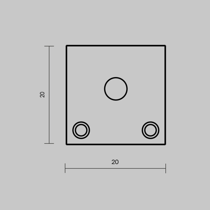Комплект заглушек (для профиля 20x20) 2 шт., ALM-2020B-EC 642077, 642077, изображение 5
