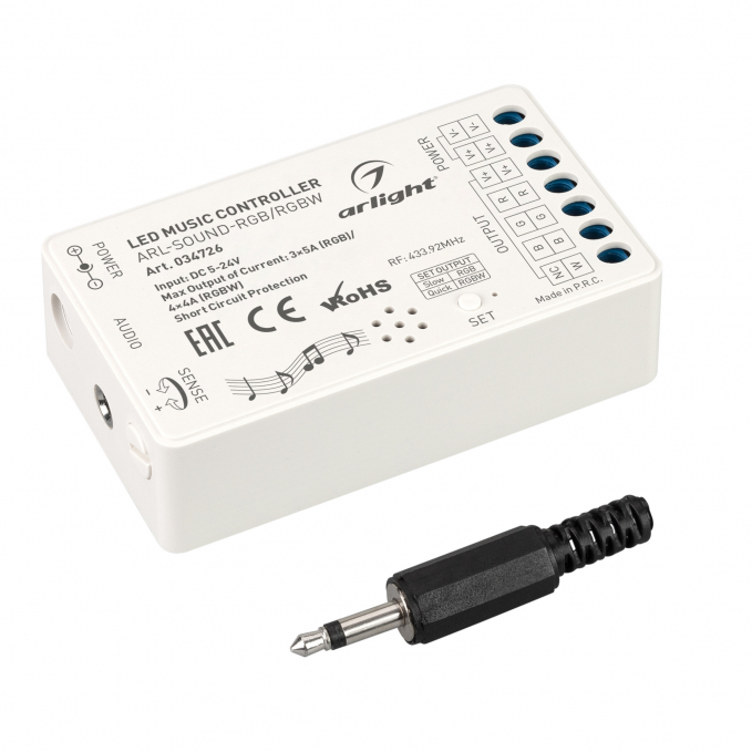 Аудиоконтроллер ARL-SOUND-RGB/RGBW (12-24V, 4x4A, RF ПДУ 24кн), Arlight, 034726, изображение 2 Аудиоконтроллер ARL-SOUND-RGB/RGBW (12-24V, 4x4A, RF ПДУ 24кн), Arlight, 034726, изображение 2