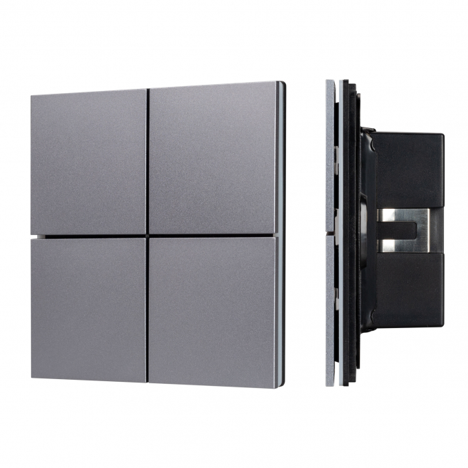 INTELLIGENT ARLIGHT Кнопочная панель KNX-304-23-IN Grey (BUS, Frameless), Arlight, 038366, изображение 1 INTELLIGENT ARLIGHT Кнопочная панель KNX-304-23-IN Grey (BUS, Frameless), Arlight, 038366, изображение 1