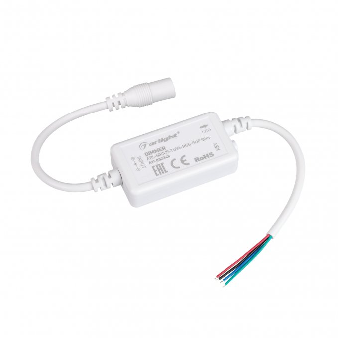 Диммер ARL-SIRIUS-TUYA-RGB-SUF Slim (12-24V, 3x2A, 2.4G), Arlight, 032348, изображение 1 Диммер ARL-SIRIUS-TUYA-RGB-SUF Slim (12-24V, 3x2A, 2.4G), Arlight, 032348, изображение 1