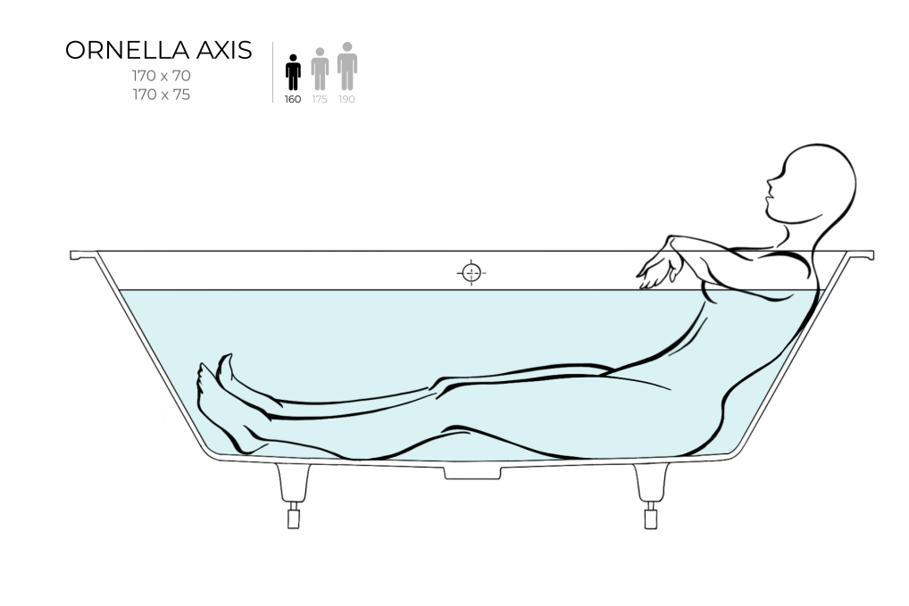 Ванна из искусственного камня Salini Ornella Axis 170x70 104623M белая матовая встраиваемая Ванна из искусственного камня Salini Ornella Axis 170x70 104623M белая матовая встраиваемая