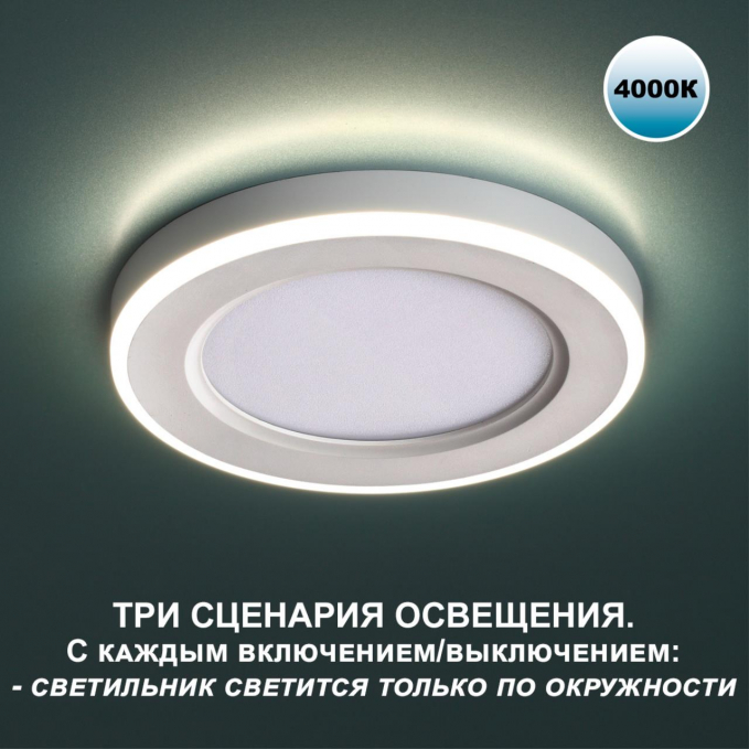 Светильник встраиваемый светодиодный (три сценария работы) IP20 LED 4000К 6W+3W 100-265V 630Лм SPAN SPOT NT23 560 NOVOTECH 359012, фото на цветном фоне 2 Светильник встраиваемый светодиодный (три сценария работы) IP20 LED 4000К 6W+3W 100-265V 630Лм SPAN SPOT NT23 560 NOVOTECH 359012, фото на цветном фоне 2