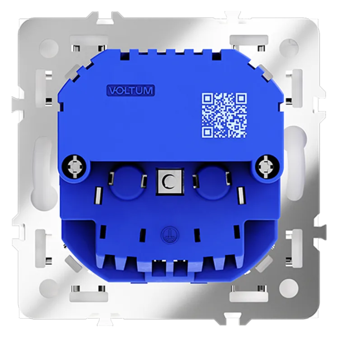 Розетка встраиваемая VOLTUM S70 с заземлением и защитными шторками, 16А, с USB, A+A, (белый матовый), Voltum, VLS040402